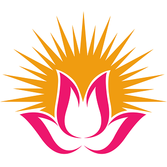 Sol, Loto, Flor, Amanecer, Clipart