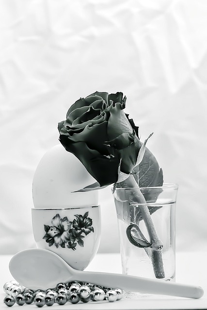 Rose, Blume, Ei, Perlen