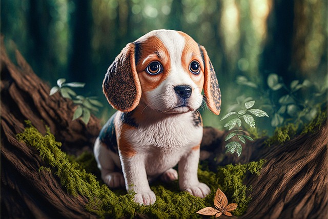 Free dog puppy forest illustration