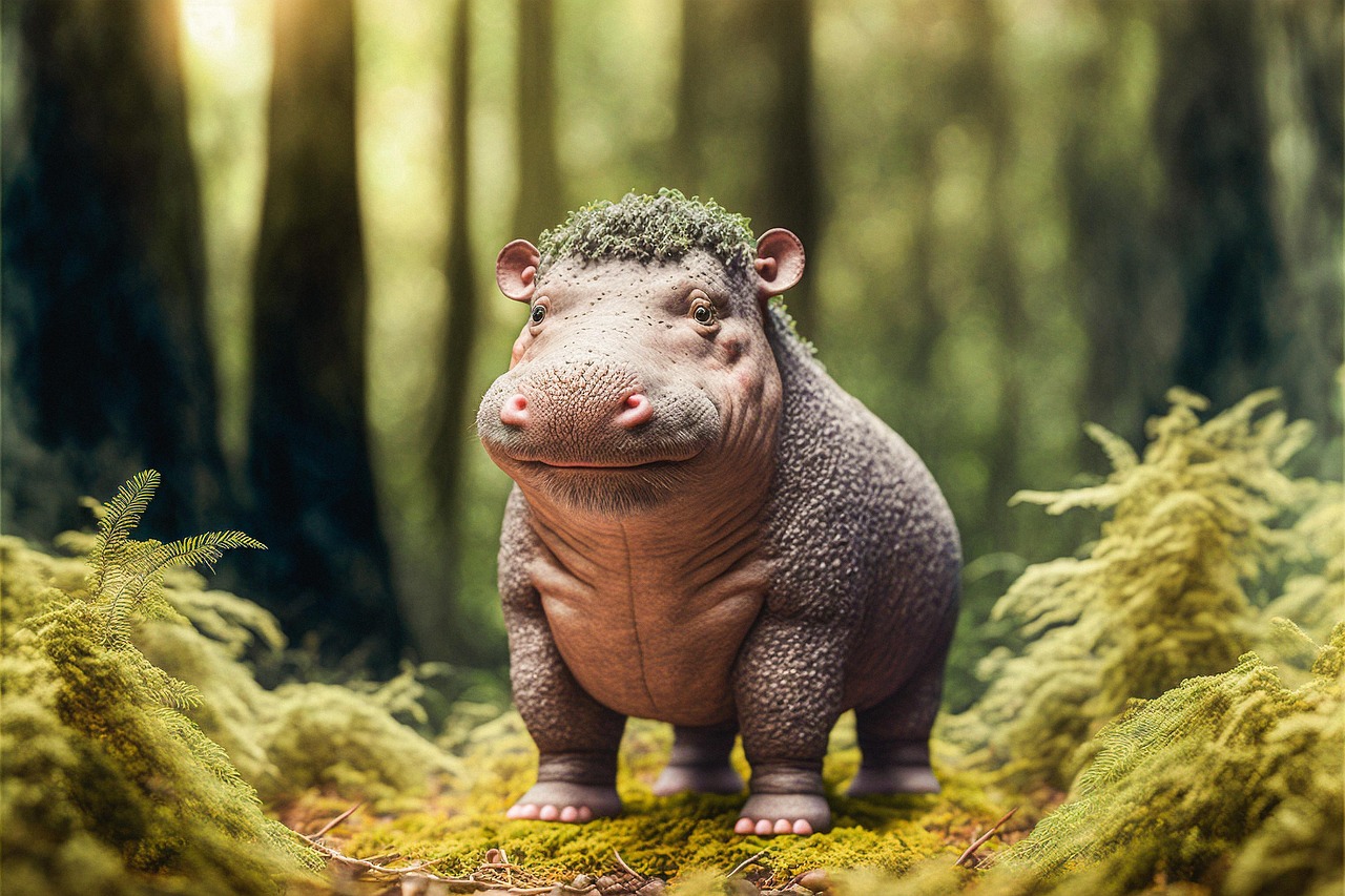Download free HD stock image of Hippopotamus Animal Free hippopotamus animal forest illustration