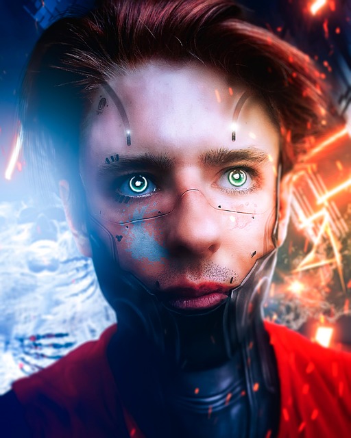 Free man cyberpunk portrait illustration