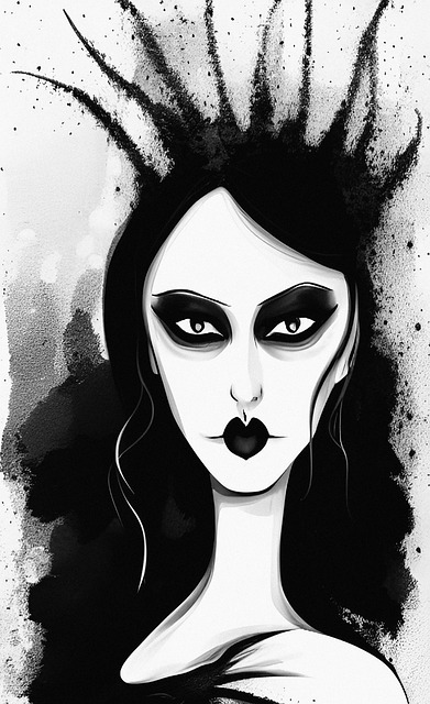 Free queen witch gothic illustration
