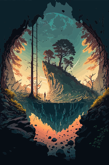 Free crater landscape mountain vector