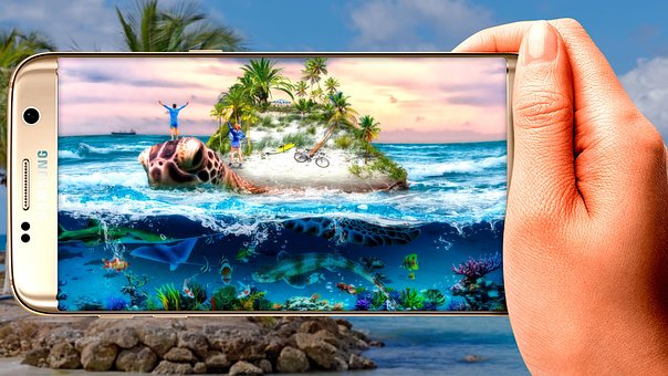 Landschaft, Natur, Mobilfunk, Hand
