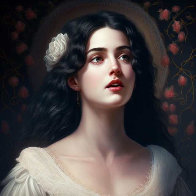 Free woman girl singing illustration
