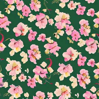 Model, Floral, Flori, Roz, Verde