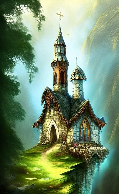 Free cottage rural grass illustration