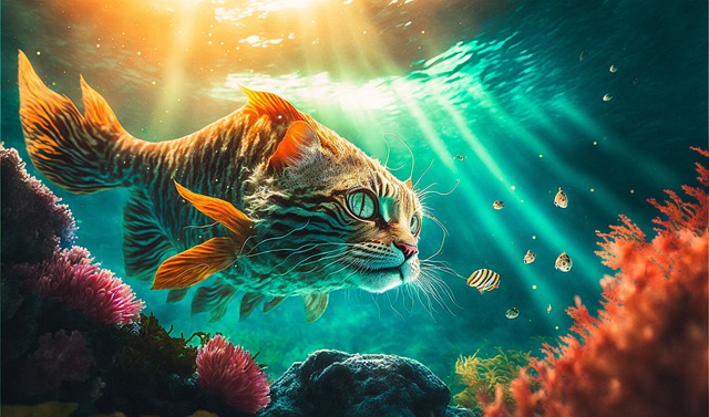 Free ai generated aquarium blue illustration