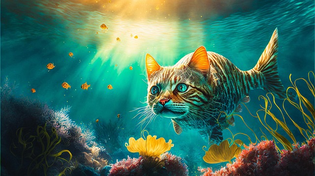 Free ai generated aquarium blue illustration