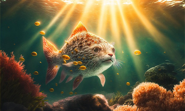 Free ai generated aquarium blue illustration