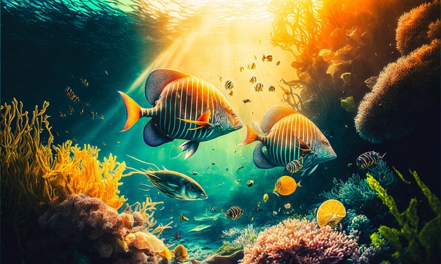Free ai generated aquarium blue illustration