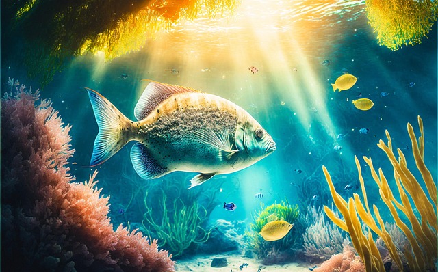 Free ai generated aquarium blue illustration