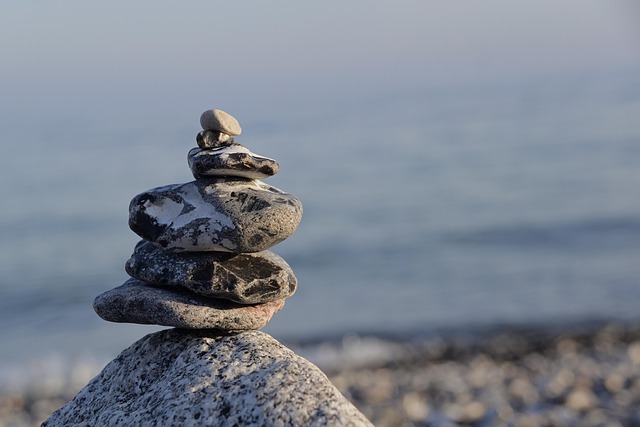 beach, stones, stack, balance, baltic sea, water, nature