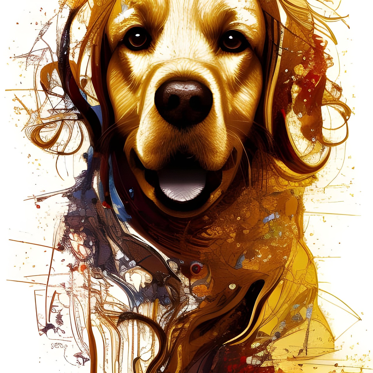 Download Golden Retriever Dog Dog Art Royalty-Free Stock Illustration ...
