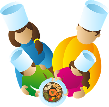 Familie, Pappa, Mor, Barn, Datter, Kokk