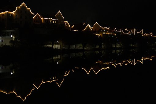 Free Christmas Lights Skyline photo and picture