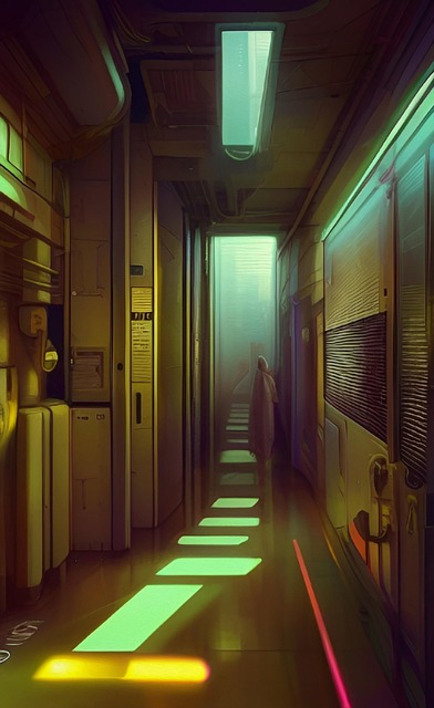 Free corridor hallway doorway illustration