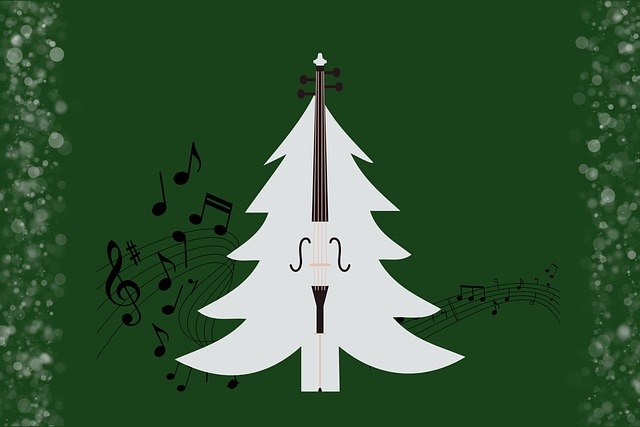 Free cello violin christmas concert illustration