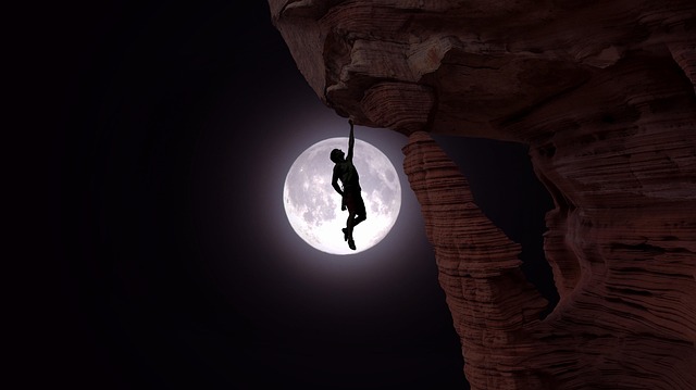 Free climbing daredevil moon illustration