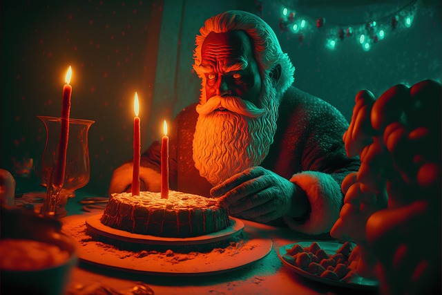 Free santa claus christmas cake illustration