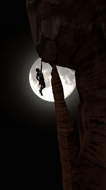 Free climber climbing daredevil illustration