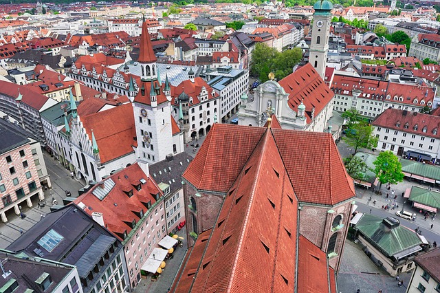 Mníchov, Nemecko, Mesto, Mestský, Budov