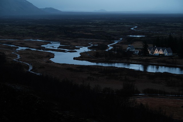 Ijsland, Kreek, Avond, Landschap