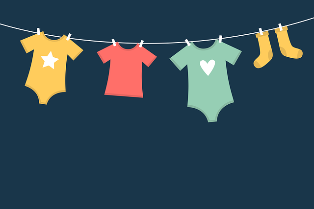 Free clothes line birth infant illustration