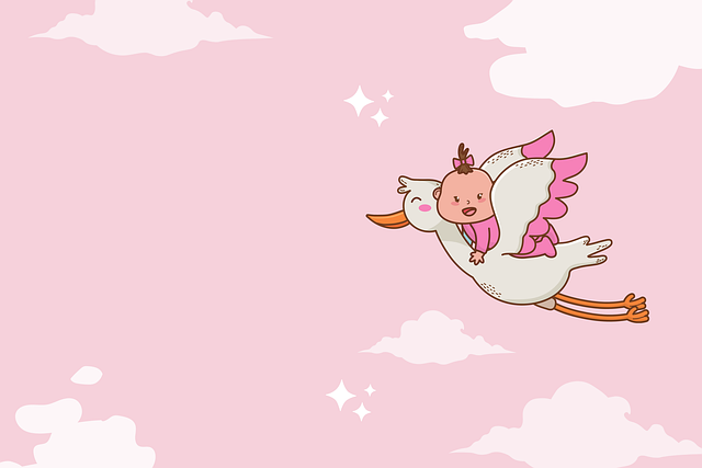 Free birth infant birth announcement illustration