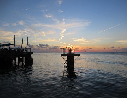 Sonnenuntergang, Himmel, Ozean, Wasser
