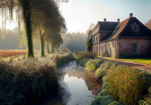 Free country cottage house illustration