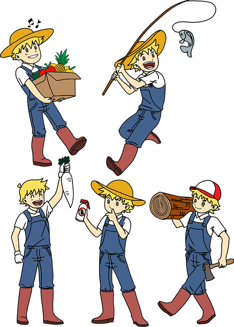Agricultor, Agricultura, Madera, Niño