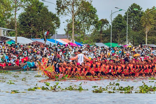 Mennesker, Asia, Kambodsja, Båt, Khmer