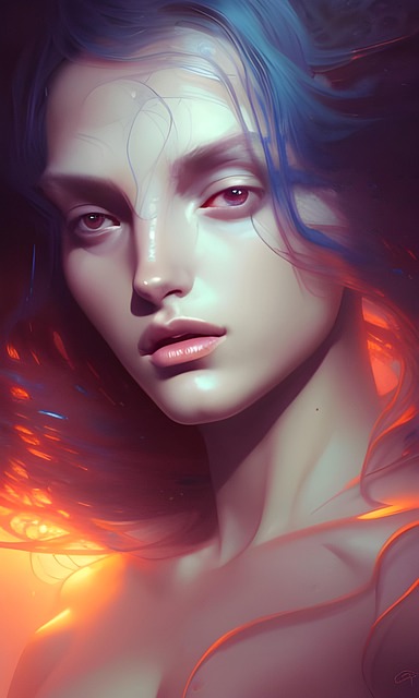 Free woman colors portrait illustration