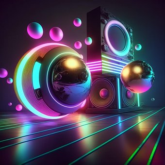 Disco Music In Club, Neon, Materiality