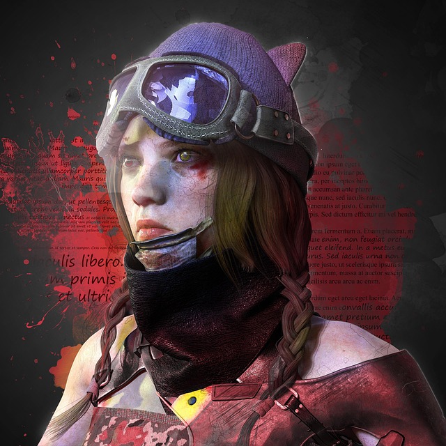 Free woman cyberpunk apocalypse illustration