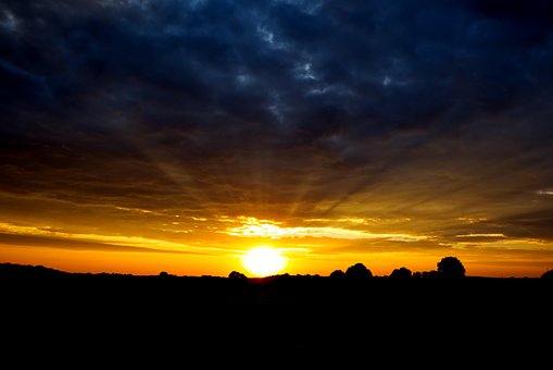 Paraíso, Nuvens, Panorama, Raios De Sol