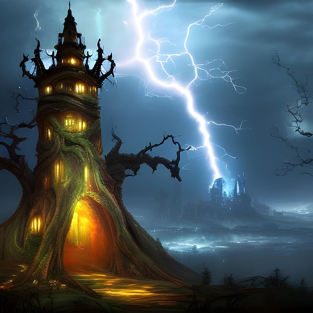 Free ai generated castle fantasy illustration
