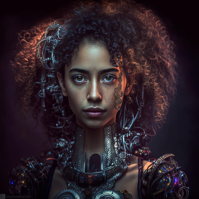 Free girl portrait cyberpunk cyberpunk illustration