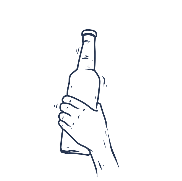 Free drink beer hand illustration