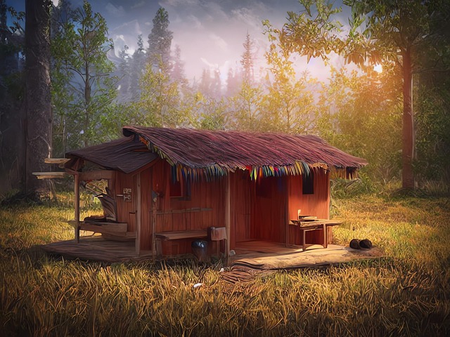 Download free HD stock image of Generated Cabin Free generated cabin trapper's cabin illustration