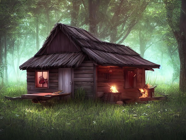 Free generated cabin trapper's cabin illustration