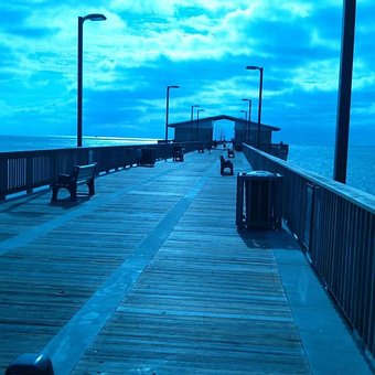 Afgrund, Strand, Ocean, Kyst, Hav, Peir