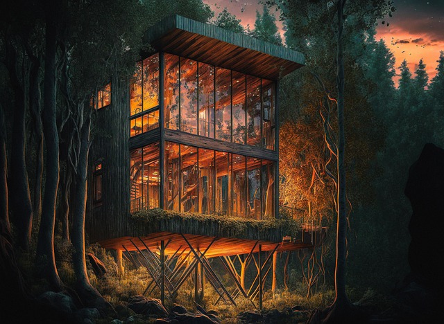 Free ai generated architecture trees illustration