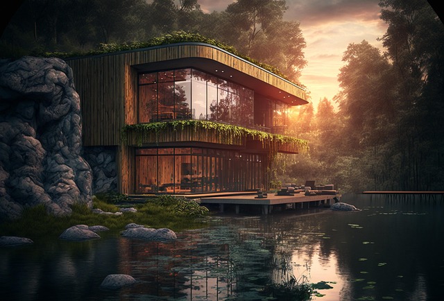 Free ai generated architecture trees illustration