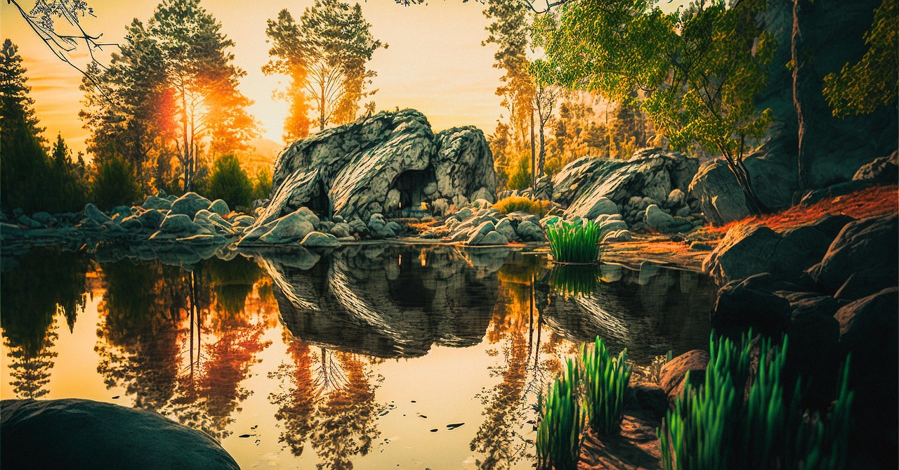 Free ai generated woods trees illustration