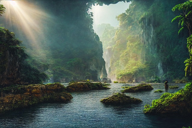 Free ai generated mountains trees illustration