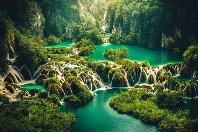 Free ai generated mountains trees illustration