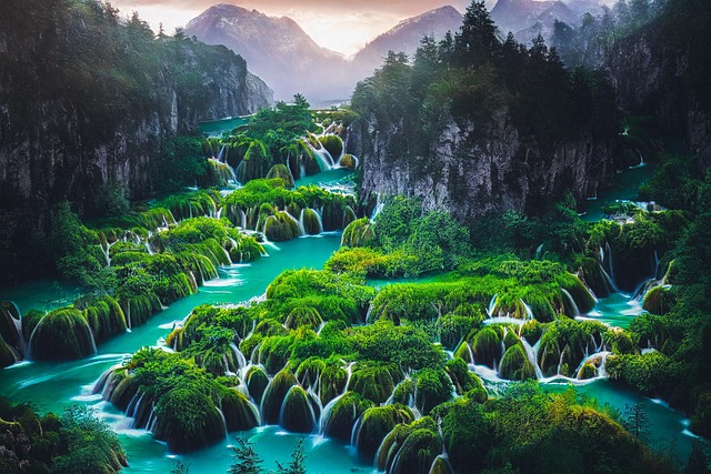 Free ai generated mountains trees illustration
