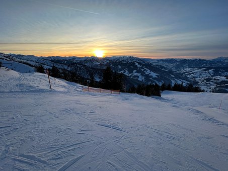 Esqui, Montanha, Panorama, Inverno